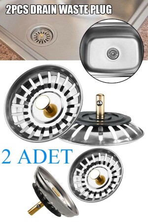 2 Adet Çöpmak Paslanmaz Çelik Sifon Süzgeci 8 Cm Lavabo Evye Süzgeci Lavabo Gider Süzgeci - 3