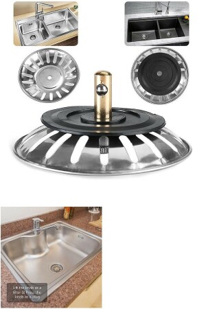 2 Adet Çöpmak Paslanmaz Çelik Sifon Süzgeci 8 Cm Lavabo Evye Süzgeci Lavabo Gider Süzgeci - 7