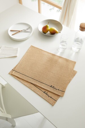 2 Adet Jüt Believe Baskılı Sofra Sunum Tabak Altlığı Supla Amerikan Servisi 45x35 - Ocean Home Textile