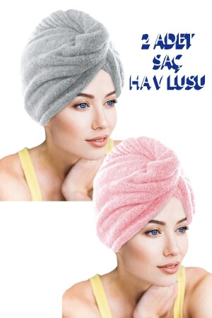 2 Adet Kalın Mikrofiber 2 Düğmeli Saç Havlusu Saç Bonesi Banyo Deniz Ve Havuz Sonrası Plaj - 1