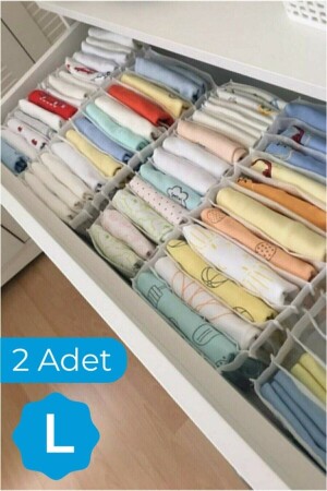 2 Adet - Large 8 Gözlü Çekmece Içi Düzenleyici Organizer - 2 Adet 27 X 35 X 17 - 3