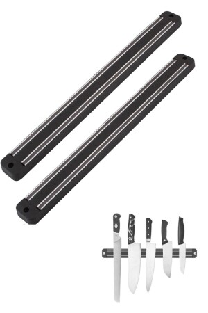 2 Adet Mıknatıslı Paslanmaz Duvar Bıçak Asma Askısı Standı 55 Cm Düzenleyici Aparatı SET-1112887-9068 - 2