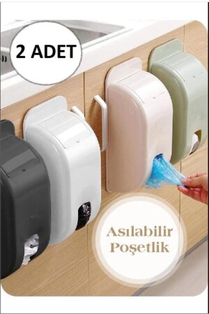 2 Adet Poşetlik, Poşet Sepeti, Asılabilir Poşet Galoş Organizeri Poşet Düzenleyici PKT2.153.001.314 - 2