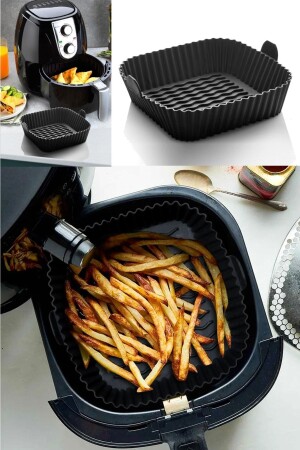 2 Adet Silikon Pişirme Kabı Air Fryer Hava Fritözü Pişirme Kabı, Tüm Fritözlere Uyumlu MKİTCHEN-2ADET-AIRFRYER - 1