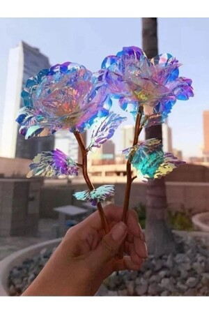 2 adet sonsuzluk gülü galaxy rose kelebek buketi hediye yılbaşı anneler sevgililer günü hediye - Paraply