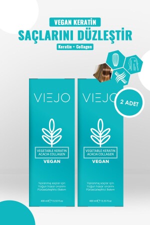 2 Adet - Vegan Saç Keratini - Collagen - Saç Düzleştirici - 1