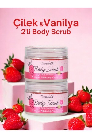 2 Adet Vücut Peelingi Body Scrub Çilekli Ve Vanilyalı 300 ml - 2