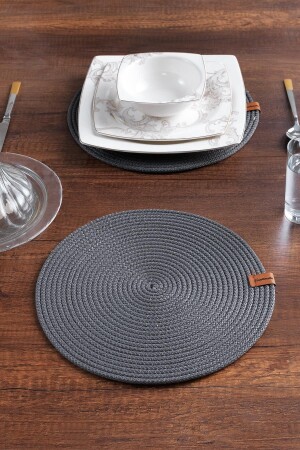 2 Adet Yuvarlak Supla Amerikan Servis Runner Tabak- Tava- Altlığı Sofra Sunumluk - Maisonart