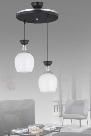 مجموعة من 2 صناديق صيحة سوداء مع زجاج أبيض وشريط كروم شمعة حديثة AK00061 - Genel Markalar