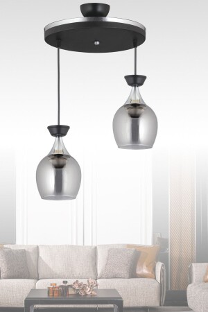 مجموعة من 2 صناديق من الوقود الأسود مع الزجاج المدخن و شريط الكروم الشنابل الحديثة AK00062 - Kraliçe