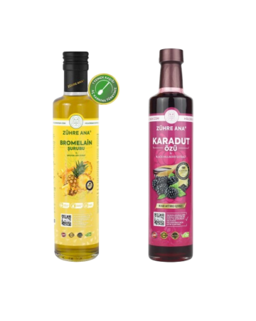 مجموعة من 2 زيورة Ana Bromelain Detox Syrup مع التوت & زيورة Ana Black Mulberry Extract 670 Gr - Zühre Ana