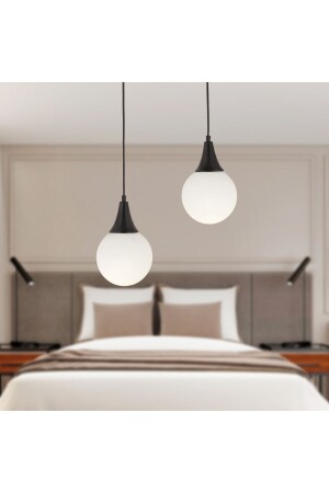 مـنـز-دامـلا 2 قطعة مستديرة من الزجاج الأسود والأبيض مصباح عريضة صـورة صـورة صـورة صـورة صـورة صـورة ص - Apliqa