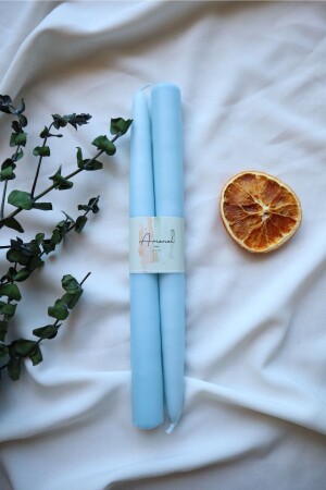 مجموعة شمعة من 2 طائر زرقاء مخروط - Arienel