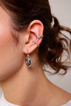 مجموعة من 2 أذن النجم الشمالي باللون الفضي - Aurrari