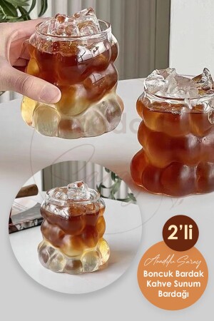 مجموعة من 2 أكواب مقاومة للحرارة Borosilicate Bead شكل كوبات القهوة وكوبات العرض كوبات Borosilicate - Anadolu Saray