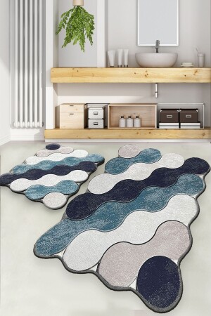 مجموعة من المرحاض الخضراء من 2 سجادة حمام Djt غسيل غير المنزلق قاعدة المطر المرحاض الكأس مجموعة 8683264322808 - Chilai Home