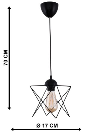 2 einzelne schwarze Hängelampen-Kronleuchter AYD-1006 - 4