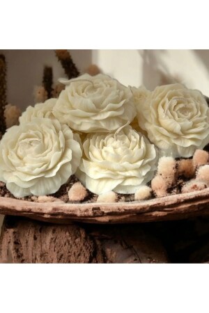 مـنز-زينة زرقاء زهرة فانيلا رائحة 2 شمعة-زهرة شمعة شمعة رائحة شمعة - Eshomedesign