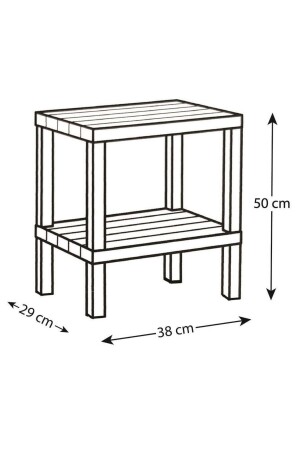 2 Etagen Kunststoff Balkon Gartenbank Tisch Chaiselongue Billardtisch Zeitungshalter Badezimmer Küchenregal Schwarz - 5