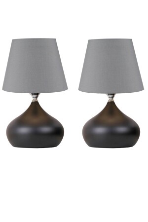 مجموعة من 2 مصباح طاولة كأس أنثراكيت مصباح معدني واحد EV-324 - EvLight