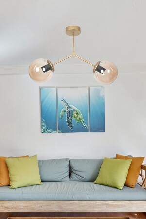 مقعد التصميم الحديث غرفة المعيشة - المطبخ - المقاهي - القاعة - غرفة النوم الأثرية اللون العسل الزجاج 2 قطع الشنابل FCS9 - Fer Avize