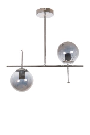 منز-سيلو تصميم حديث المعدن كروم لون خمر الزجاج طاولة الطعام القمة - غرفة المعيشة 2 قطع الشنارة - Fer Avize