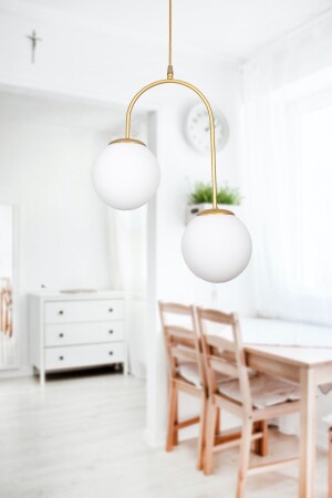 مكنز جانين مصباح اللون الحديث القديم الجسم الزجاج الأبيض غرفة المعيشة - المطبخ - غرفة النوم 2 قطعة شمعة - Fer Avize