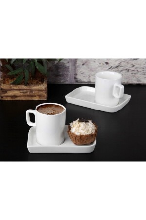 مجموعة من الفورسلين الأبيض من 2 كوبات قهوة عرض G1940-2LI - Mabeyn