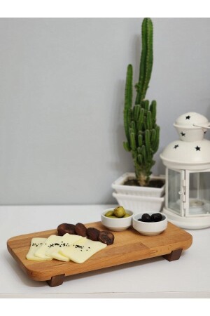 لوح تقديم الطبيعي مع 2 أزهار ساقي الجبن - HBS Art Design