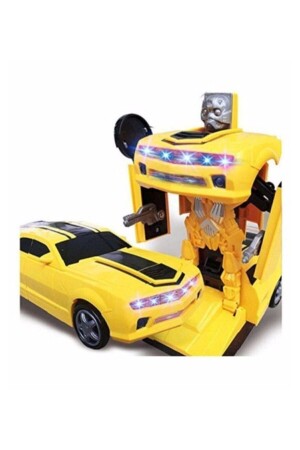 2 In 1 Bumblebee Robota Dönüşen Pilli Işıklı Sesli Camaro Araba - 1