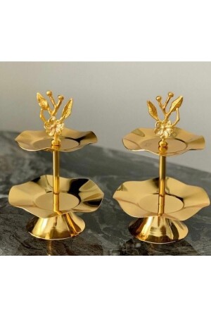 مـنز-الديكورات الذهبية مطليقة طبقة 2 طعام خفيفة كأس الدرجاء الأطباق اليابانية وردة تركية طعام الدهشة كأس - Elzem