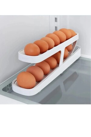 2 Katlı Otomatik Buzdolabı Yumurta Standı Yumurtalık Rafı Saklama Kabı Buzdolabı Organizeri - 3