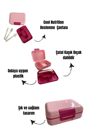 2-lagige Lunchbox mit 5 Fächern und Löffeln NGK460 - 4