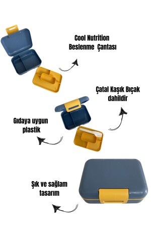 2-lagige Lunchbox mit 5 Fächern und Löffeln NGK460 - 4