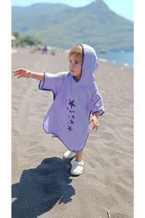 2-lagiger Musselin-Kapuzenponcho für Kinder, Strandbad TYC3X5VB8N168778289599179 - 2