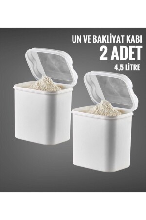 2 Li Mehl- und Hülsenfrüchtebehälter 4,5 Liter Weiß (TALE STORAGE CONTAINER WHITE) vipun4,5beyaz - 2