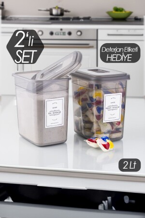 2 Li Mehrzweck-Aufbewahrungsbox für Pulver und Tabletten mit Diamant-Kennzeichnung, Behälter-Set, 2 l - 1