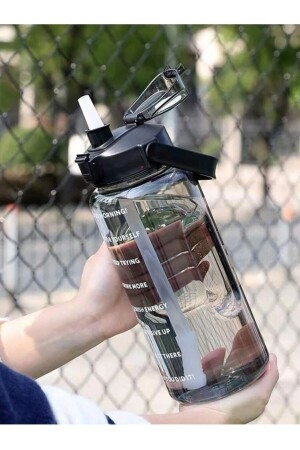 2-Liter-Motivationswasserflasche mit Strohhalm - 6