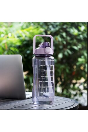 2 Liter motivierende Wasserflasche mit Trinkhalm, Tritan-Wasserflasche für das Fitnessstudio, Wasserflasche für das Fitnessstudio, SF-00P1 - 4