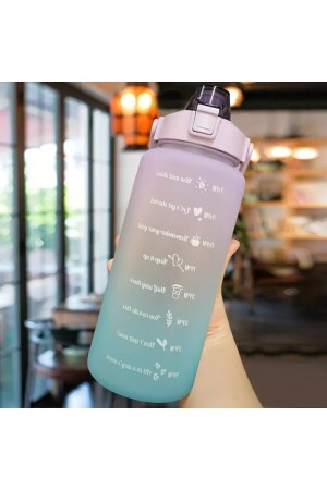 2 Liter motivierende Wasserflasche mit Trinkhalm, Tritan-Wasserflasche für Fitnessstudio, BEYZANA-MOTMATARA - 2