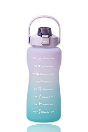 2 Liter motivierende Wasserflasche mit Trinkhalm, Tritan-Wasserflasche für Fitnessstudio, Wasserflasche - 4