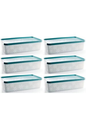 2 Liter türkisfarbene Tiefkühl-Aufbewahrungsbehälter, 6er-Set – Aufbewahrungslösung für die Küche mit luftdichtem Deckel M6-1031 - 2