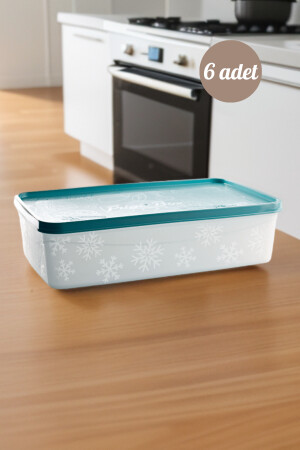 2 Liter türkisfarbene Tiefkühl-Aufbewahrungsbehälter, 6er-Set – Aufbewahrungslösung für die Küche mit luftdichtem Deckel M6-1031 - 3