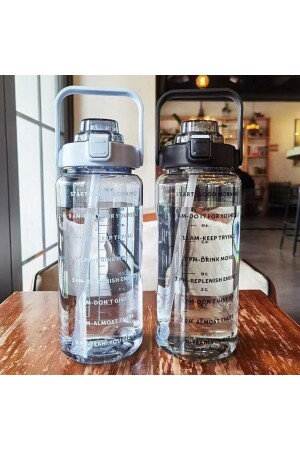 2 Lt motivierende Wasserflasche, Trinkflasche, Tritan-Wasserflasche, Bpa-frei, transparent, 3D-Aufkleber, Geschenk, NPT-2223 - 2