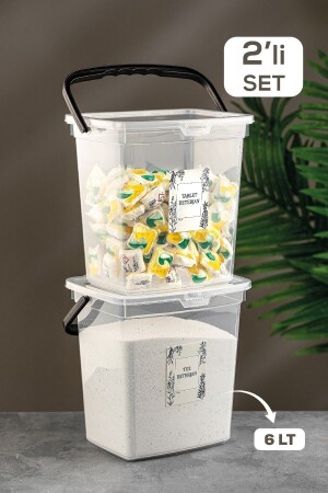 مجموعة من 2 حاويات تخزين للمواد المضطربة مع حوافز - صندوق تخزين المواد المضطربة للمكتبة المحمولة شفاف MCH-725 - Meleni Home