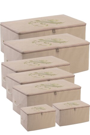 2 Mega 3 große 2 kleine Aufbewahrungstaschen Set Beige H-2m-3B-2k - 2