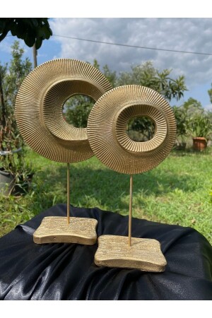 مجموعة من 2 حلقات زينة جميلة لون الذهب - Migasan