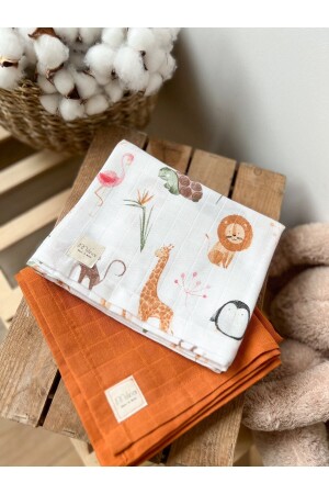 مجموعة متعددة الأغراض من 2 غطاء موسلين غطاء الطفل موسلين غطاء موسلين - Milna Baby&Kids