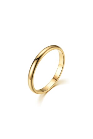2 mm lange goldfarbene Seilkappe mit Versprechensverlobung. Damen-Herren-Stahlring Eh23sr - Chavin