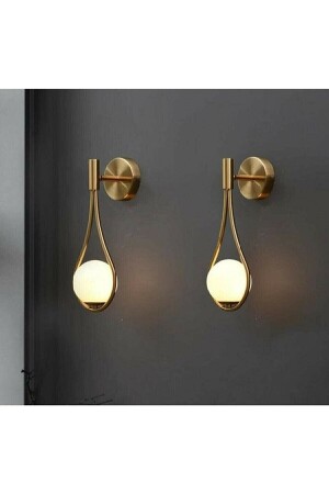 مجموعة من 2 من الـ MNZ-Damla Gold Sconce - Osc Home